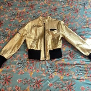 Vintage Gold Bomber Jacket